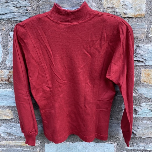 Canvasbacks Red Structured Mock Neck Wool Sweater - Picture 4 of 6